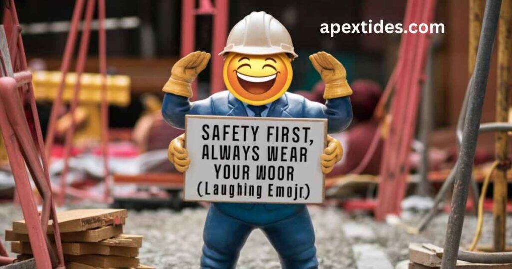  A construction worker wearing a hard hat, emphasizing the importance of safety with a humorous twist on hard-hat-humor-witty-construction-puns.