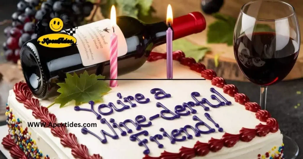 A cheerful image celebrating friendship with a humorous twist, featuring "Alcohol Birthday Puns" to highlight the joy of camaraderie.