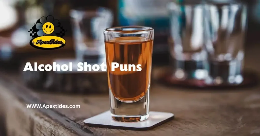 A close-up of an alcohol shot being poured, capturing the essence of fun and creativity in Alcohol Shot Puns.