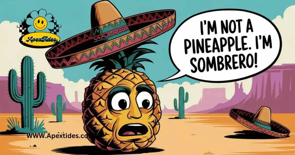 A humorous image featuring the phrase "I'm not a pineapple, I'm sommerro," highlighting the theme of Pineapple Puns.