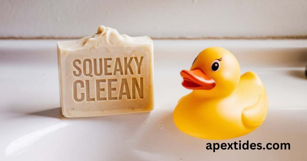 A pristine soap bar resting on a clean surface, embodying the essence of freshness and humor with one liner puns.